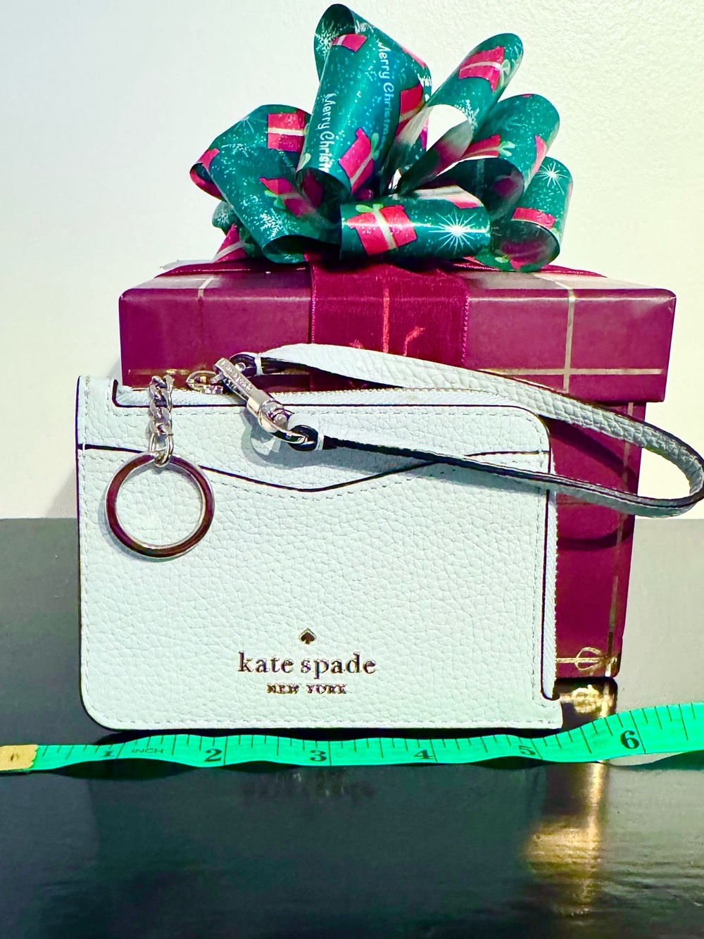 NWOT Kate Spade Leila Card Holder Key Ring Wristlet Blue